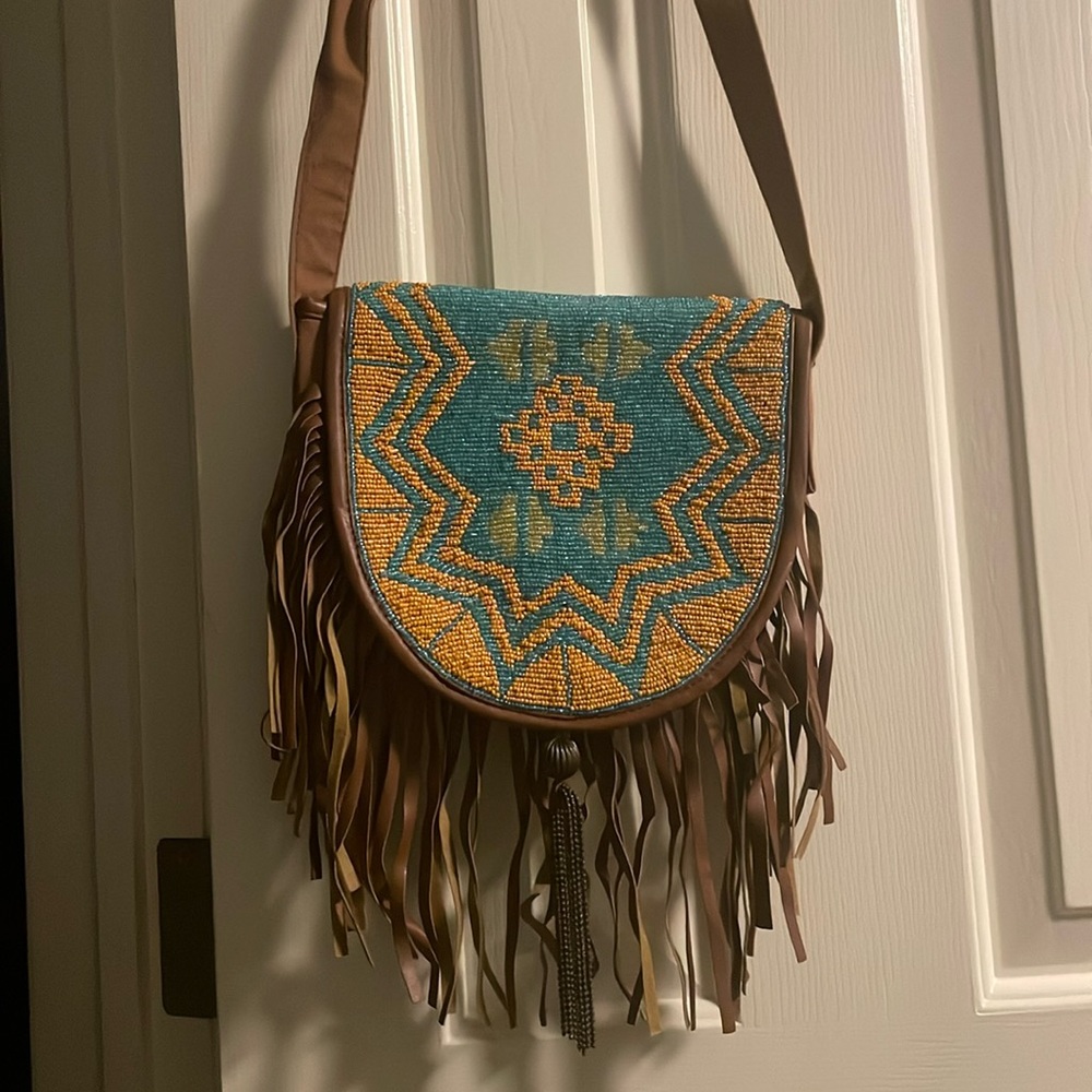 COPY - Boho fringe beaded satchel